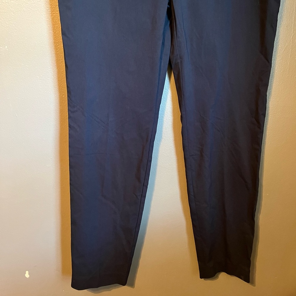 NWT Alfani Sz 16 Long Women’s Navy Blue Tummy Control Trouser Pants Ret $49! - Picture 3 of 13